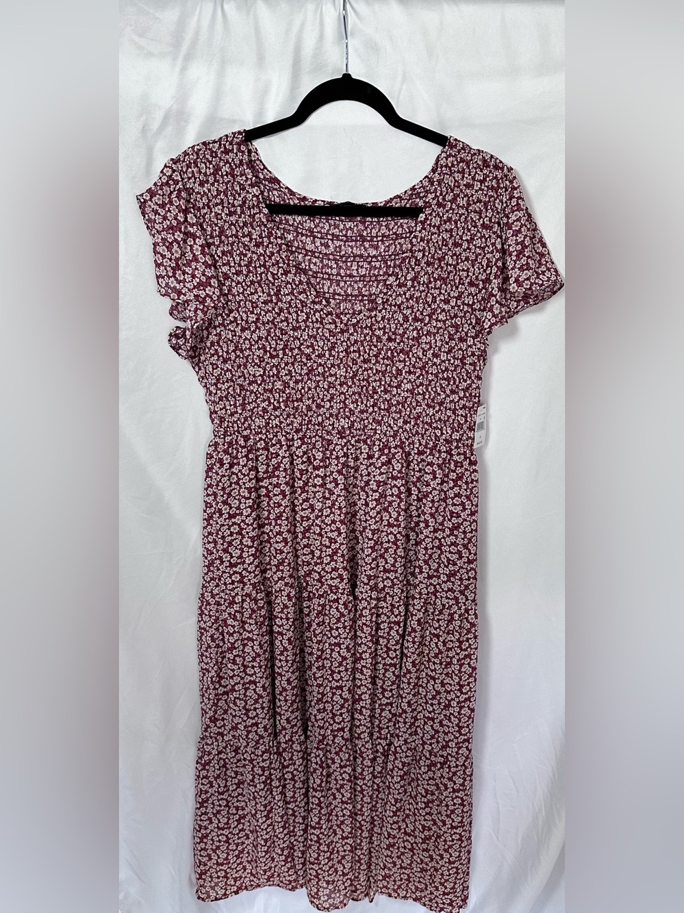 Blu Pepper Burgundy Floral Midi Dress Juniors Size 1X